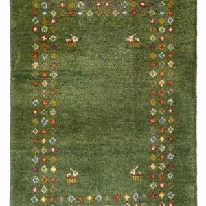 Gabbeh-teppe - persisk - 89 x 62 cm - sjøgrønn