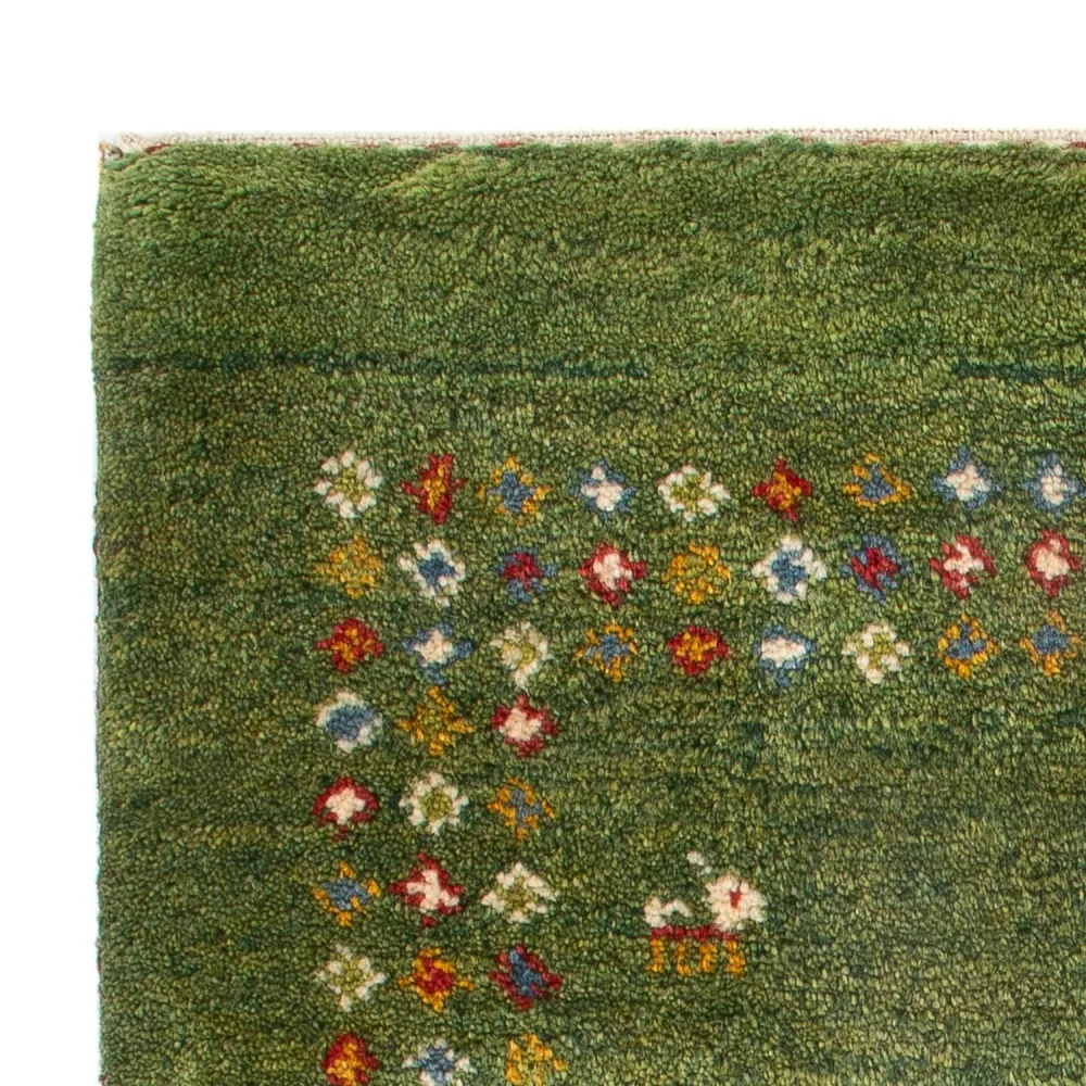 Gabbeh-teppe - persisk - 89 x 62 cm - sjøgrønn
