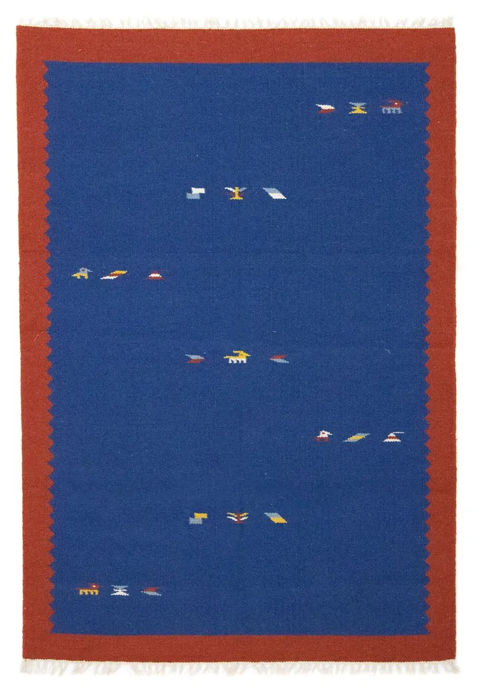 Kelim teppe - Trendy - 180 x 120 cm - blå