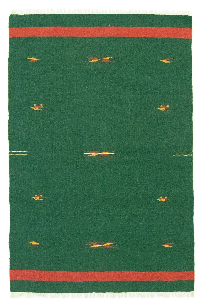Kelim teppe - Trendy - 180 x 120 cm - mørkegrønn