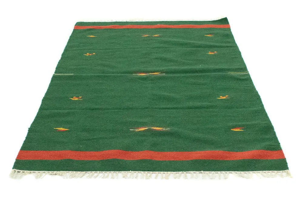 Kelim teppe - Trendy - 180 x 120 cm - mørkegrønn