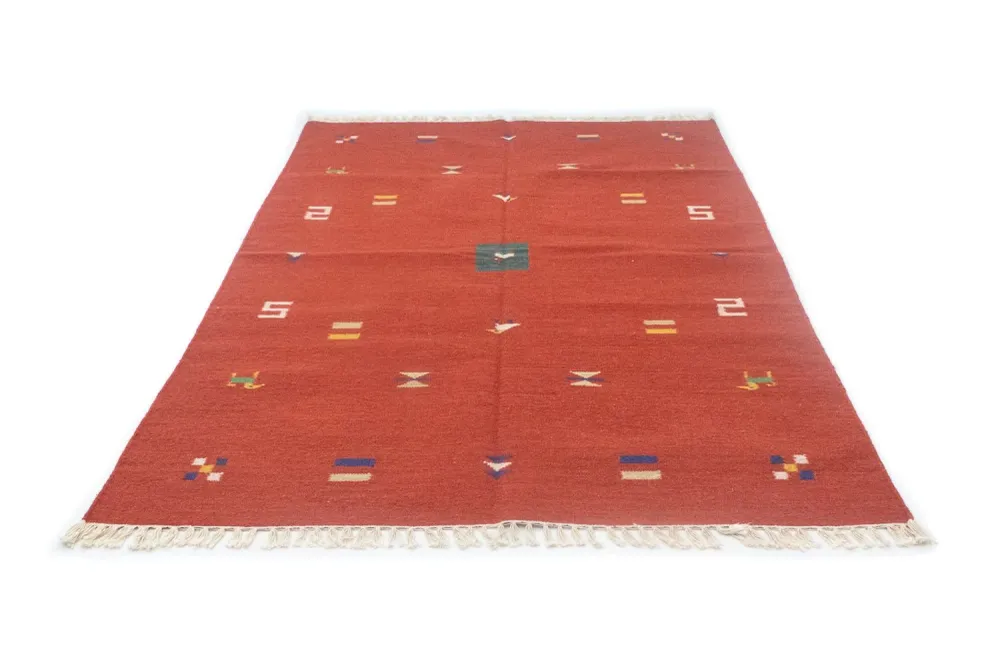 Kelim teppe - Trendy - 200 x 140 cm - rød
