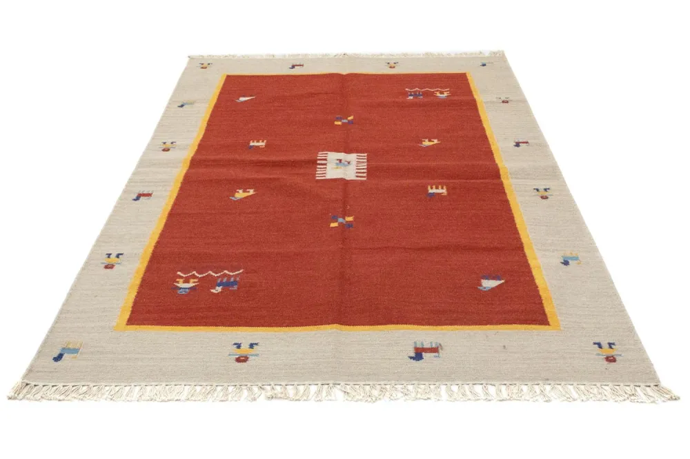 Kelim teppe - Trendy - 200 x 140 cm - rød
