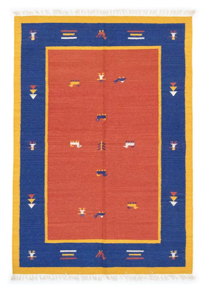 Kelim teppe - Trendy - 200 x 140 cm - oransje