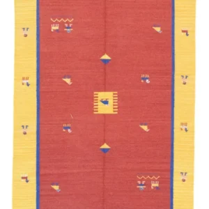 Kelim teppe - Trendy - 200 x 140 cm - oransje