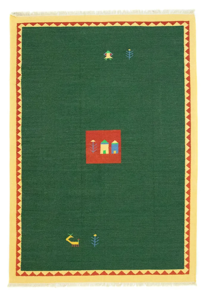Kelim teppe - Trendy - 300 x 200 cm - mørkegrønn