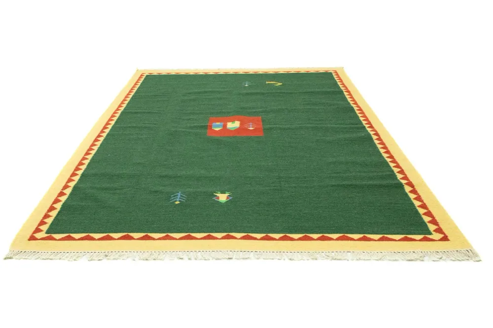 Kelim teppe - Trendy - 300 x 200 cm - mørkegrønn