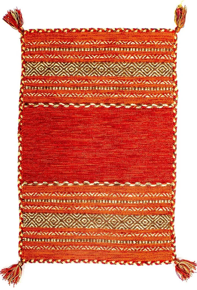 Kelim teppe - Trendy - 90 x 60 cm - rød