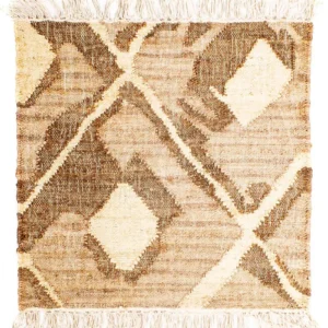 Kelim teppe - Trendy square - 63 x 62 cm - lysebrun