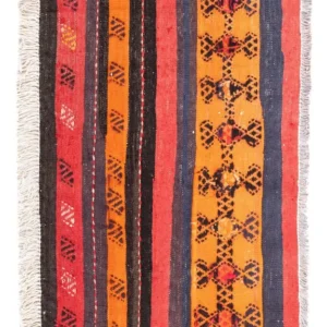 Kelimteppe - Gammelt - 100 x 60 cm - flerfarget