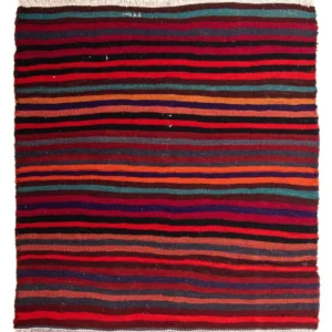 Kelimteppe - Gammelt - 105 x 90 cm - flerfarget