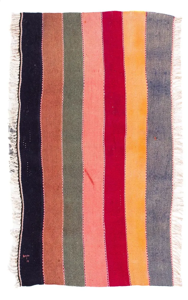 Kelimteppe - Gammelt - 110 x 65 cm - flerfarget