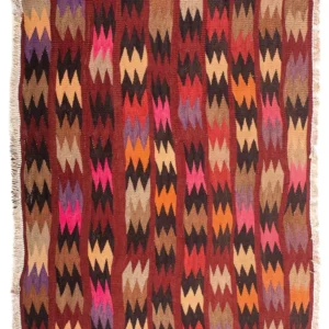 Kelimteppe - Gammelt - 114 x 90 cm - flerfarget
