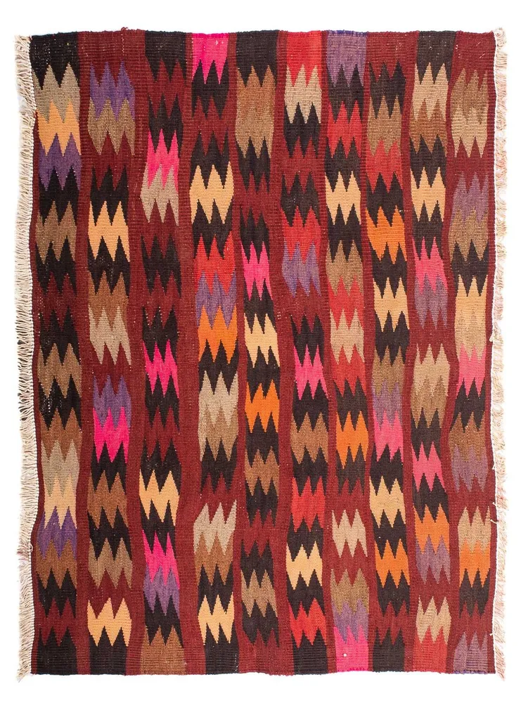 Kelimteppe - Gammelt - 114 x 90 cm - flerfarget