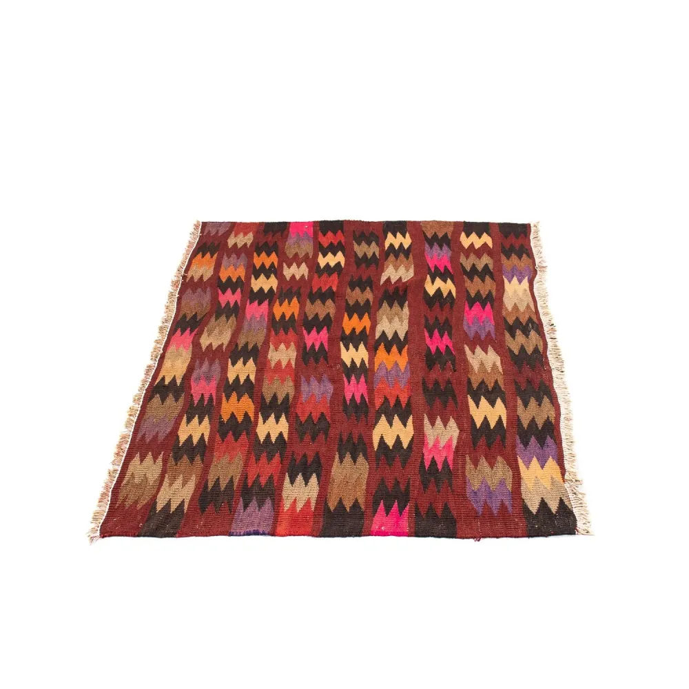 Kelimteppe - Gammelt - 114 x 90 cm - flerfarget