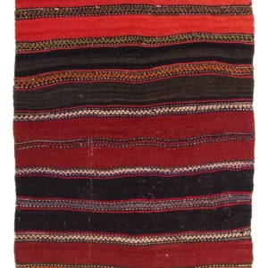 Kelimteppe - Gammelt - 150 x 110 cm - flerfarget