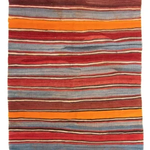 Kelimteppe - Gammelt - 155 x 135 cm - flerfarget
