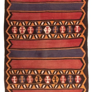 Kelimteppe - Gammelt - 180 x 140 cm - flerfarget
