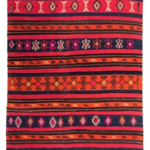 Kelimteppe - Gammelt - 200 x 155 cm - flerfarget