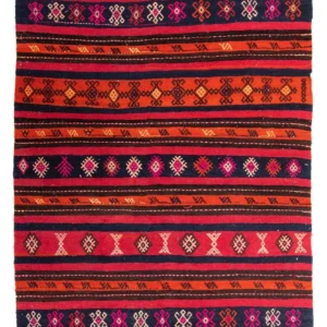 Kelimteppe - Gammelt - 200 x 160 cm - flerfarget