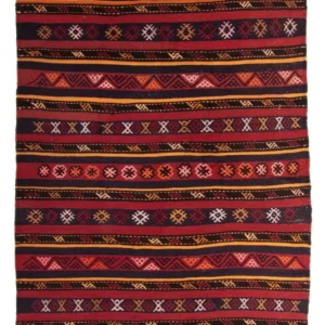 Kelimteppe - Gammelt - 210 x 140 cm - flerfarget