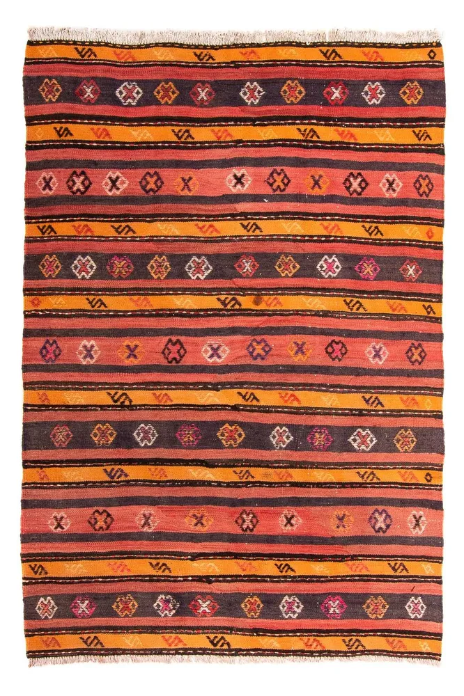 Kelimteppe - Gammelt - 210 x 150 cm - flerfarget