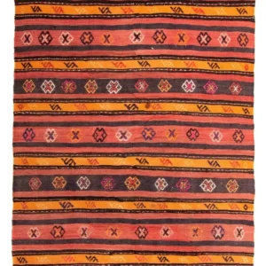Kelimteppe - Gammelt - 210 x 150 cm - flerfarget