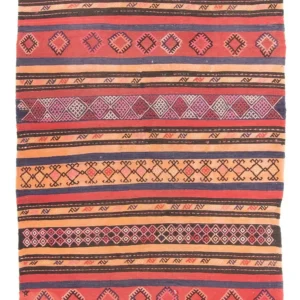 Kelimteppe - Gammelt - 210 x 150 cm - flerfarget