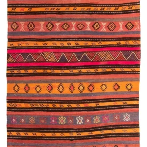 Kelimteppe - Gammelt - 215 x 150 cm - flerfarget