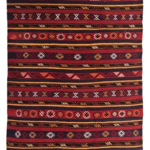 Kelimteppe - Gammelt - 250 x 145 cm - flerfarget