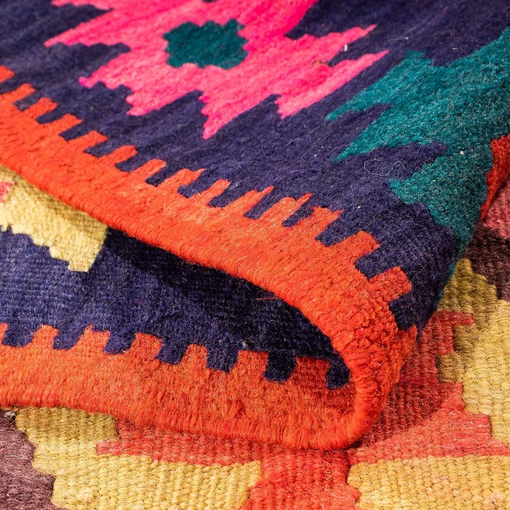 Kelimteppe - Gammelt - 250 x 150 cm - flerfarget