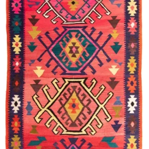 Kelimteppe - Gammelt - 250 x 150 cm - flerfarget