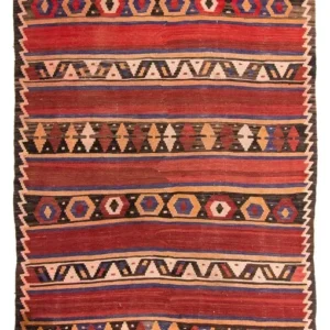 Kelimteppe - Gammelt - 265 x 141 cm - flerfarget
