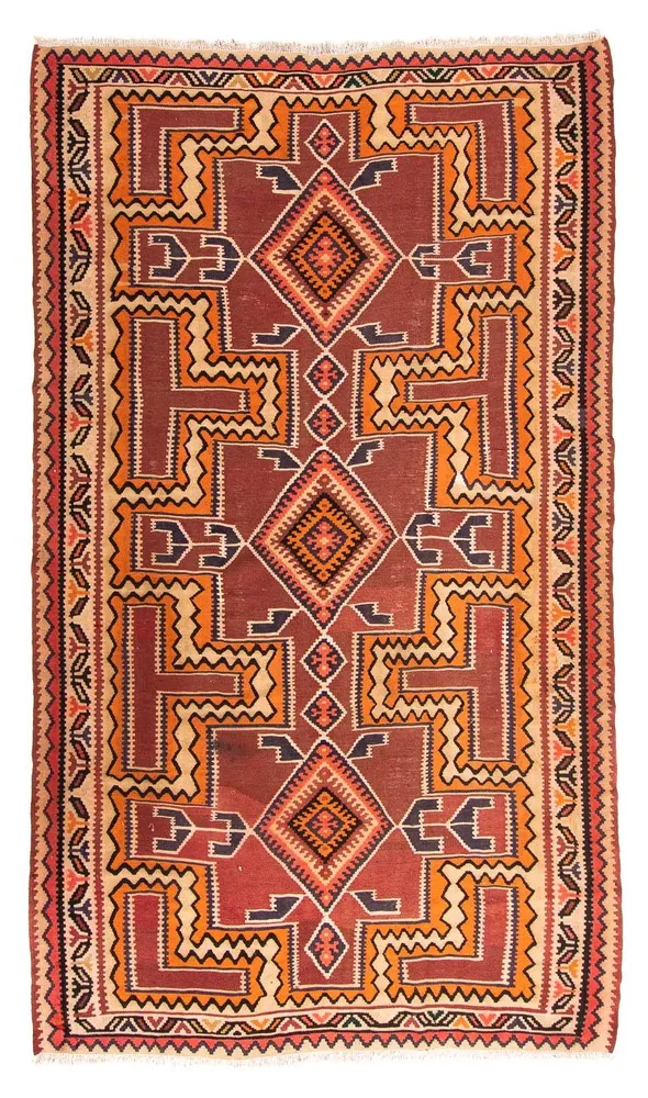 Kelimteppe - Gammelt - 285 x 180 cm - flerfarget