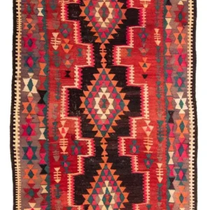 Kelimteppe - Gammelt - 290 x 150 cm - flerfarget