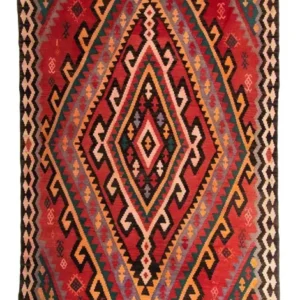 Kelimteppe - Gammelt - 307 x 188 cm - flerfarget