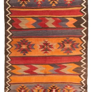 Kelimteppe - Gammelt - 310 x 160 cm - flerfarget