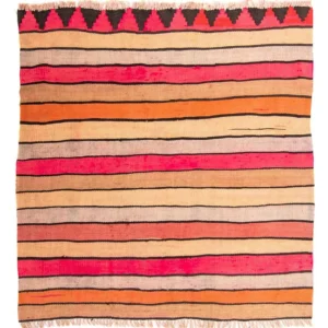 Kelimteppe - Gammelt square - 120 x 110 cm - flerfarget