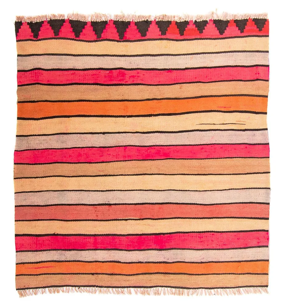 Kelimteppe - Gammelt square - 120 x 110 cm - flerfarget