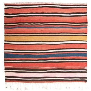 Kelimteppe - Gammelt square - 130 x 130 cm - flerfarget
