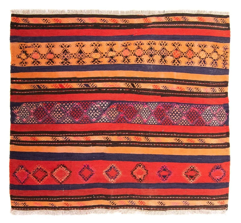 Kelimteppe - Gammelt square - 150 x 125 cm - flerfarget