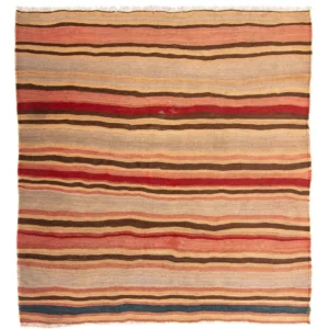 Kelimteppe - Gammelt square - 160 x 160 cm - flerfarget