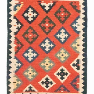 Kelimteppe - Orientalsk - 112 x 85 cm - oransje