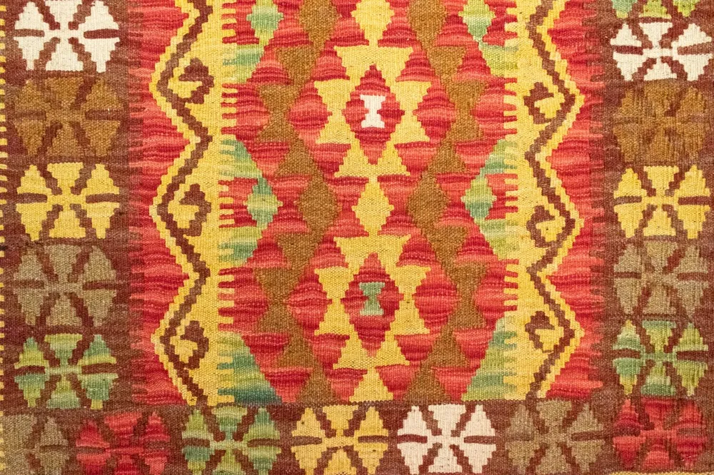 Kelimteppe - Orientalsk - 120 x 82 cm - oransje