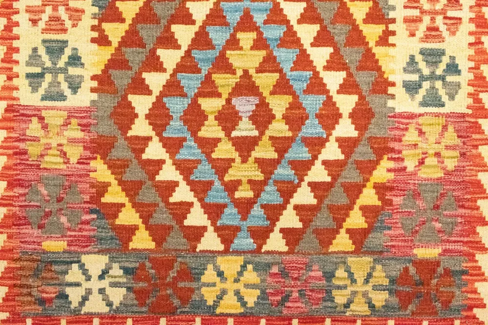 Kelimteppe - Orientalsk - 120 x 79 cm - oransje