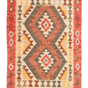 Kelimteppe - Orientalsk - 120 x 77 cm - oransje
