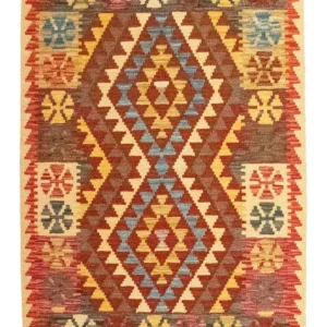 Kelimteppe - Orientalsk - 120 x 79 cm - oransje