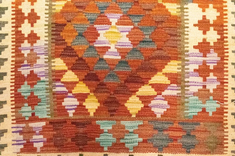 Kelimteppe - Orientalsk - 121 x 73 cm - oransje