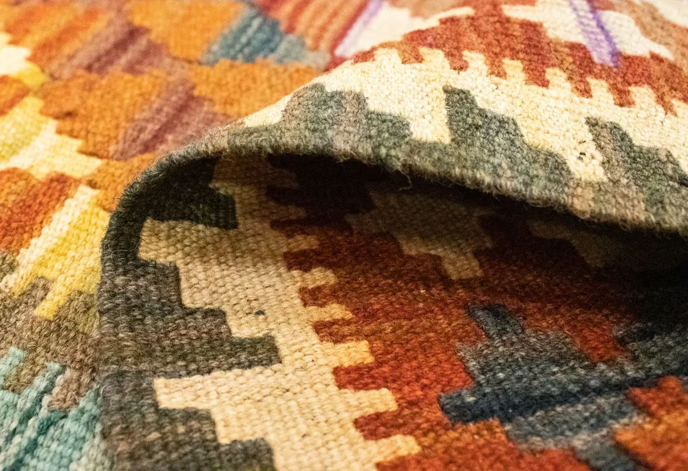 Kelimteppe - Orientalsk - 121 x 73 cm - oransje