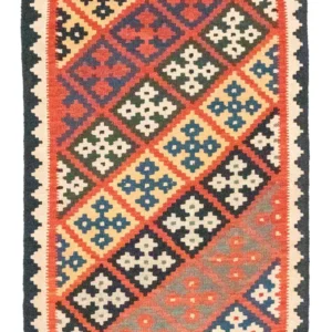 Kelimteppe - Orientalsk - 122 x 90 cm - oransje